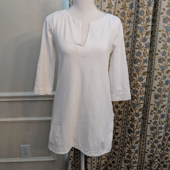 J. Crew Tops - J Crew Shit Tunic XS White 3/4 Sleeve Pullover